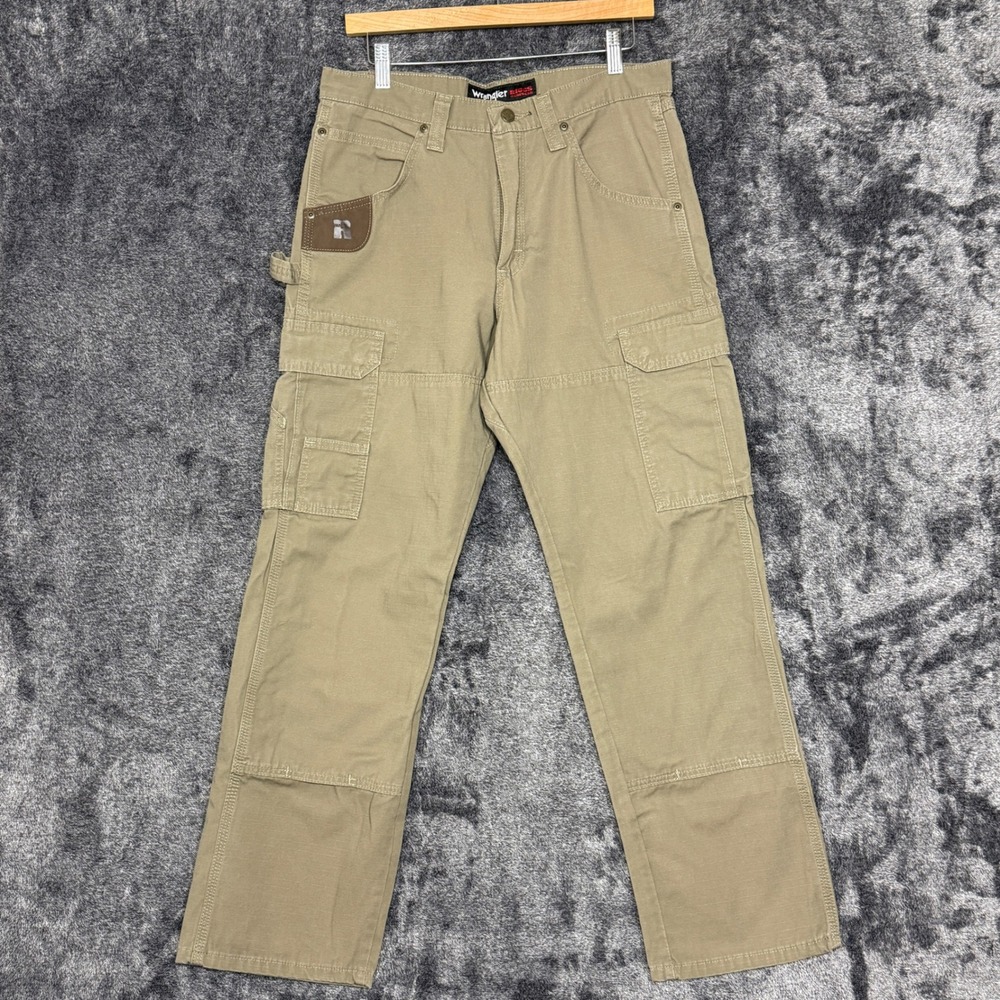 Wrangler Riggs Workwear Mens Pants Ripstop Ranger Cargo Carpenter 32x30 Khaki